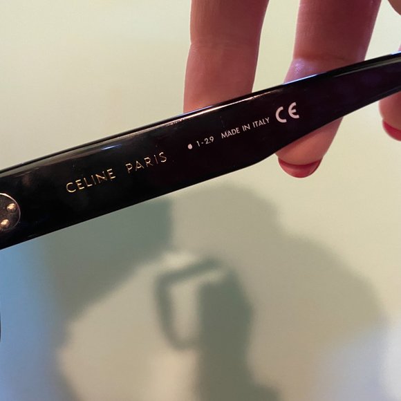 Celine Black Acetate Sunglasses Low Profile NEW - Picture 3 of 9